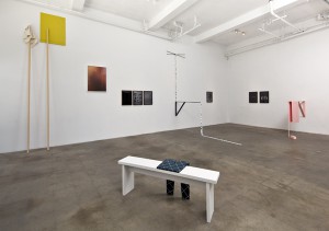 Exhibition view, Lisa Williamson and Sarah Conaway, “Weird Walks Into a Room (Comma),” The Box, Los Angeles