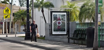 Installation view, bus shelter project: John Anderson City Limits, site95 at Locust Projects, on view through September, 2012, Courtesy of Locust Projects, Miami, photo: Ginger Photography