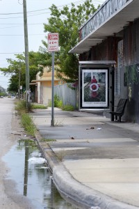 Installation view, bus shelter project: John Anderson City Limits, site95 at Locust Projects, on view through September, 2012, Courtesy of Locust Projects, Miami, photo: Ginger Photography