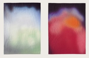 The Duke and Duchess of Urbino's auras, after Piero della Francesca, hand-dyed, hand-stitched cotton, 2009, courtesy of the artist and Elizabeth Leach Gallery, Portland, OR